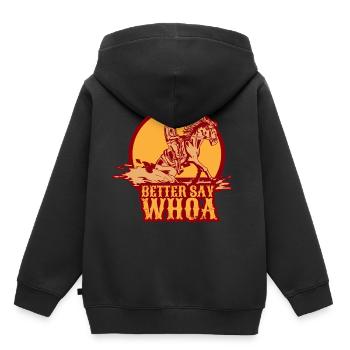 Better say whoa Sliding stop reining Geschenk - Kinder Premium Organic Hoodie - Schwarz - Hinten - AI Model Kid Male (0cm)