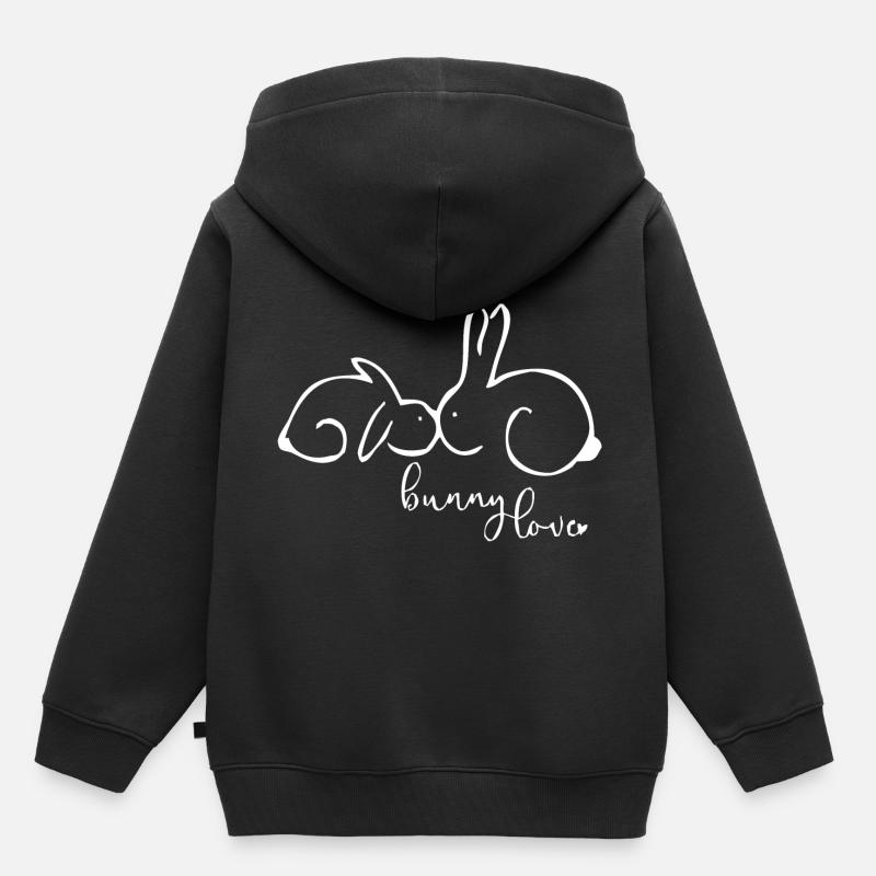 bunny - Kinder Premium Organic Hoodie - Schwarz