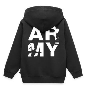 kpop - Kinder Premium Organic Hoodie - Schwarz - Hinten - AI Model Kid Male (0cm)
