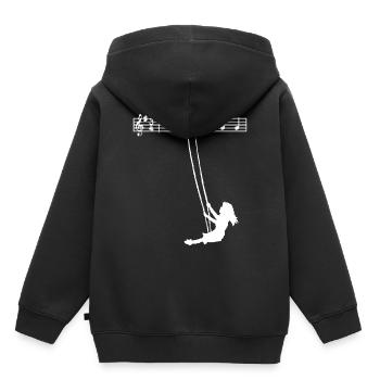 notes de musique - Sweat Premium à capuche enfant bio - noir - Dos - AI Model Kid Male (0cm)