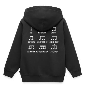 notes de musique - Sweat Premium à capuche enfant bio - noir - Dos - AI Model Kid Male (0cm)