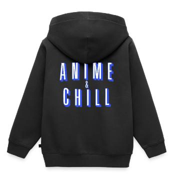 Anime - Sweat Premium à capuche enfant bio - noir - Dos - AI Model Kid Male (0cm)