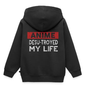 Anime - Kids Premium Organic Hoodie - black - Back - AI Model Kid Male (0cm)