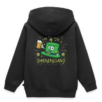 St Patricks Day Irland Party Shamrock Kleeblatt - Kinder Premium Organic Hoodie - Schwarz - Hinten - AI Model Kid Male (0cm)