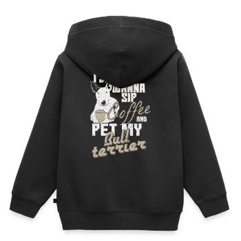 Café chien - Sweat Premium à capuche enfant bio - noir - Dos - AI Model Kid Male (0cm)