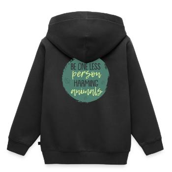 Vegetarier Tiere verletzen Cooles Geschenk - Kinder Premium Organic Hoodie - Schwarz - Hinten - AI Model Kid Male (0cm)