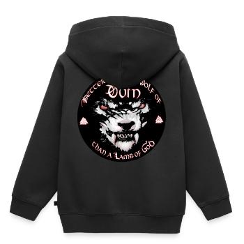 odin besser ein wolf odins als ein lamm von gott - Kinder Premium Organic Hoodie - Schwarz - Hinten - AI Model Kid Male (0cm)