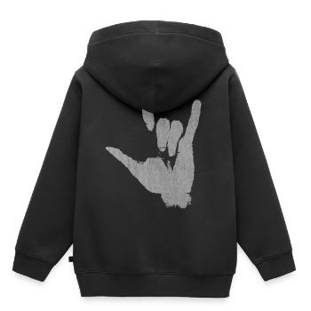 Metal - Kinder Premium Organic Hoodie - Schwarz - Hinten - AI Model Kid Male (0cm)