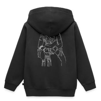 Cycling - Kinder Premium Organic Hoodie - Schwarz - Hinten - AI Model Kid Male (0cm)
