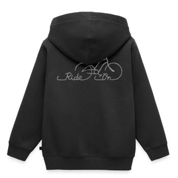 Cycling - Kinder Premium Organic Hoodie - Schwarz - Hinten - AI Model Kid Male (0cm)