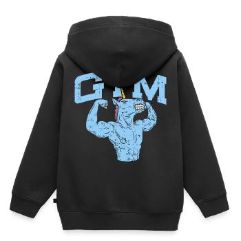 GYM - Sweat Premium à capuche enfant bio - noir - Dos - AI Model Kid Male (0cm)