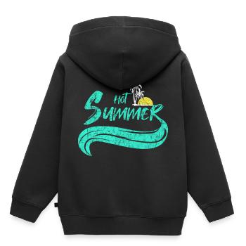 Strand - Kinder Premium Organic Hoodie - Schwarz - Hinten - AI Model Kid Male (0cm)