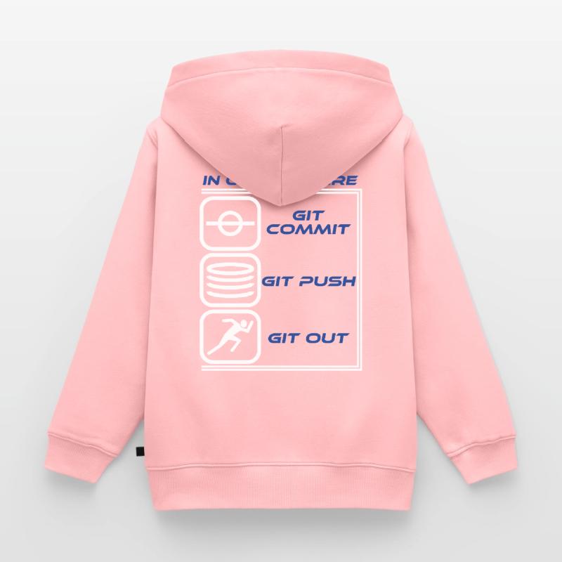 "Im Falle eines Feuers Git Commit Git Push Git Kinder Premium Organic Hoodie