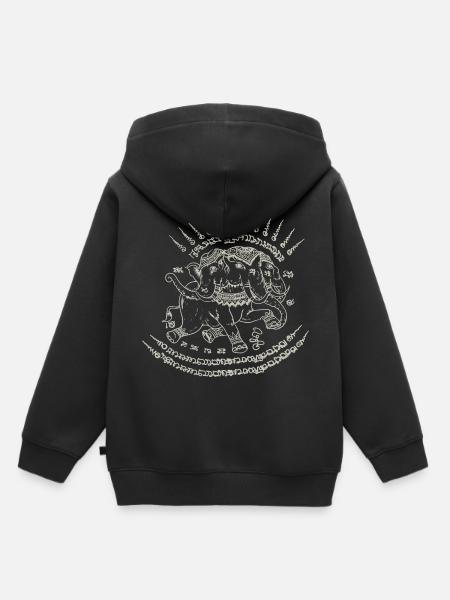 Sak Yant Thai Tattoo Dreiköpfiger Elefant Geschenk - Kinder Premium Organic Hoodie - Schwarz