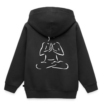 yoga - Sweat Premium à capuche enfant bio - noir - Dos - AI Model Kid Male (0cm)
