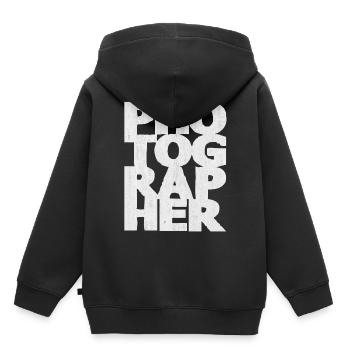 appareil photo - Sweat Premium à capuche enfant bio - noir - Dos - AI Model Kid Male (0cm)
