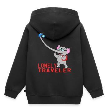 Solo? Allein? Reisender Ein schönes reisendes - Kinder Premium Organic Hoodie - Schwarz - Hinten - AI Model Kid Male (0cm)