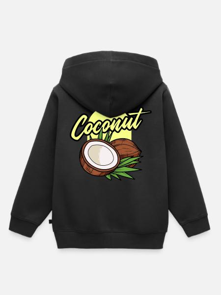 Kokosnuss Sommer Cooles Geschenk - Kinder Premium Organic Hoodie - Schwarz