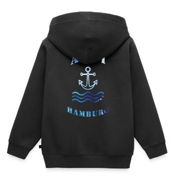 Ahoy Hamburg - Kids Premium Organic Hoodie - black - Back - AI Model Kid Male (0cm)