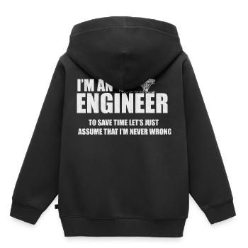 Engineer, engineering, mechanical engineering - Kids Premium Organic Hoodie - black - Back - AI Model Kid Male (0cm)