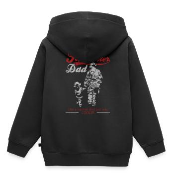 Pompier pompier - Sweat Premium à capuche enfant bio - noir - Dos - AI Model Kid Male (0cm)