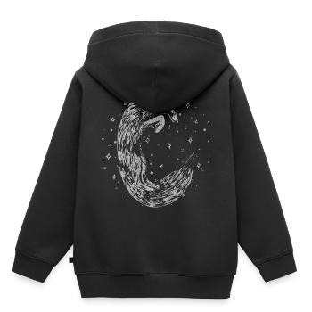 Renards, renards - Sweat Premium à capuche enfant bio - noir - Dos - AI Model Kid Male (0cm)