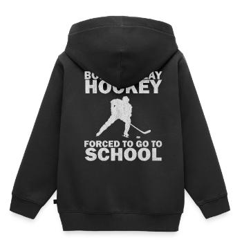 Hockey, eis hockey - Kinder Premium Organic Hoodie - Schwarz - Hinten - AI Model Kid Male (0cm)