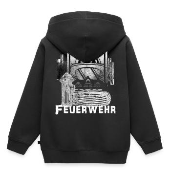 Feuerwehr - Kinder Premium Organic Hoodie - Schwarz - Hinten - AI Model Kid Male (0cm)