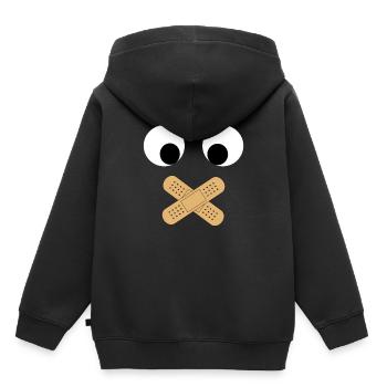Bouche de visage Interdire cadeau amusant pour l’enfant - Sweat Premium à capuche enfant bio - noir - Dos - AI Model Kid Male (0cm)