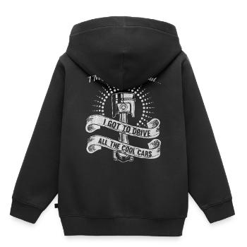 Voiture ancienne, vintage - Sweat Premium à capuche enfant bio - noir - Dos - AI Model Kid Male (0cm)