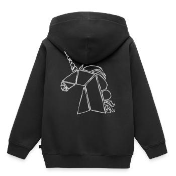 Licornes, Licorne - Sweat Premium à capuche enfant bio - noir - Dos - AI Model Kid Male (0cm)