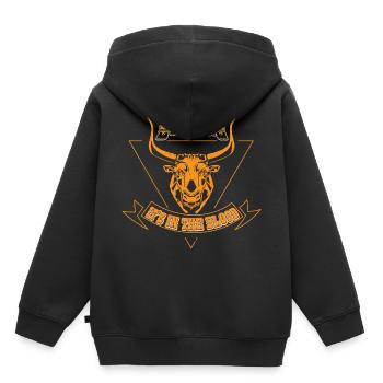 Sang de taureau Rodeo Cowboy Bullriding équitation Western - Sweat Premium à capuche enfant bio - noir - Dos - AI Model Kid Male (0cm)