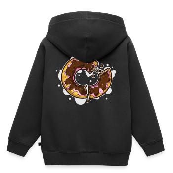 Donut Bagel Dessert Broken Crumbs Baking - Kids Premium Organic Hoodie - black - Back - AI Model Kid Male (0cm)