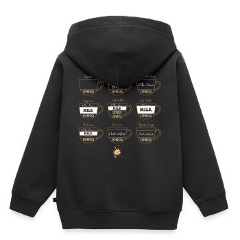 0222 Kaffee | Sammlung | Kaffeeliebhaber - Kinder Premium Organic Hoodie - Schwarz - Hinten - AI Model Kid Male (0cm)