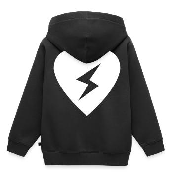 Éclair de coeur - Sweat Premium à capuche enfant bio - noir - Dos - AI Model Kid Male (0cm)