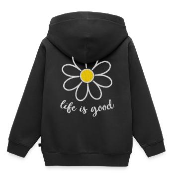 fleurs, fleurs, fleurs, maré querelle - Sweat Premium à capuche enfant bio - noir - Dos - AI Model Kid Male (0cm)
