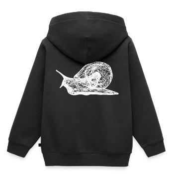 A white snail crawls through nature - Kids Premium Organic Hoodie - black - Back - AI Model Kid Male (0cm)
