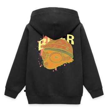 Motorrad Motor Zweirad Geschenkidee - Kinder Premium Organic Hoodie - Schwarz - Hinten - AI Model Kid Male (0cm)