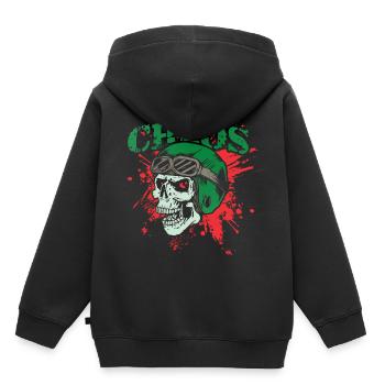 Totenkopf - Kinder Premium Organic Hoodie - Schwarz - Hinten - AI Model Kid Male (0cm)