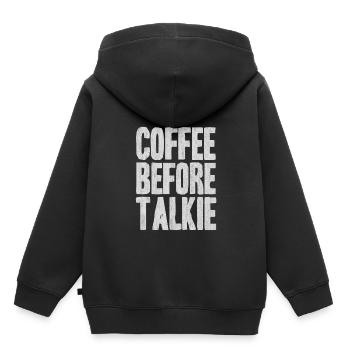 Kaffee, Tasse Kaffee, Kaffee trinken, ich liebe ka - Kinder Premium Organic Hoodie - Schwarz - Hinten - AI Model Kid Male (0cm)