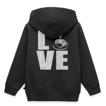 Kaffee, Tasse Kaffee, Kaffee trinken, ich liebe ka - Kinder Premium Organic Hoodie - Schwarz - Hinten - AI Model Kid Male (0cm)