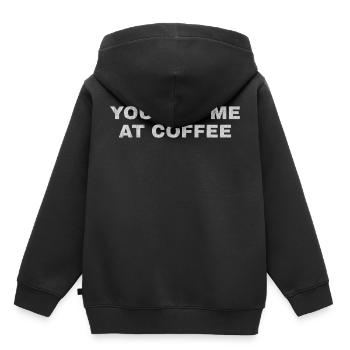 Kaffee, Tasse Kaffee, Kaffee trinken, ich liebe ka - Kinder Premium Organic Hoodie - Schwarz - Hinten - AI Model Kid Male (0cm)