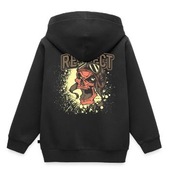 Totenkopf - Kinder Premium Organic Hoodie - Schwarz - Hinten - AI Model Kid Male (0cm)