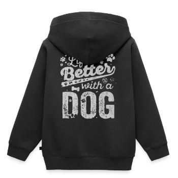 Hund, Hunde liebe, Hundeliebhaber, Hundefreund - Kinder Premium Organic Hoodie - Schwarz - Hinten - AI Model Kid Male (0cm)