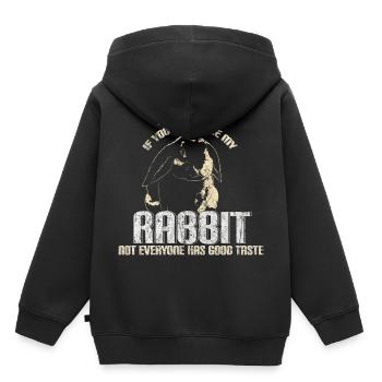 Haustier Hase - Kinder Premium Organic Hoodie - Schwarz - Hinten - AI Model Kid Male (0cm)