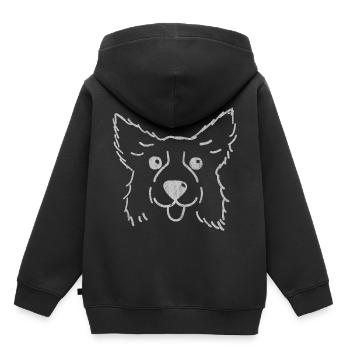 border collie, collie,Hund, Hunde liebe - Kinder Premium Organic Hoodie - Schwarz - Hinten - AI Model Kid Male (0cm)