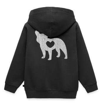 Bulldog anglais, bulldog français, chiens - Sweat Premium à capuche enfant bio - noir - Dos - AI Model Kid Male (0cm)