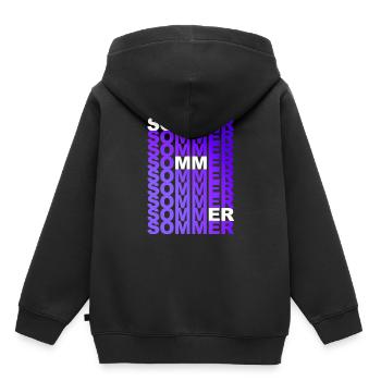 Été été été d’été couleur violette Gesc - Sweat Premium à capuche enfant bio - noir - Dos - AI Model Kid Male (0cm)