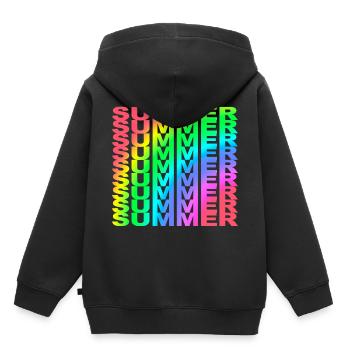 Été été été été été arc-en-ciel Gesc - Sweat Premium à capuche enfant bio - noir - Dos - AI Model Kid Male (0cm)