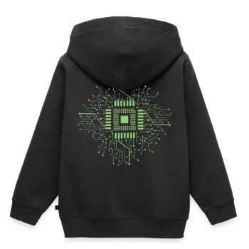 Microcontroller electronics - Kids Premium Organic Hoodie - black - Back - AI Model Kid Male (0cm)